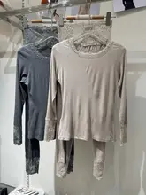 秋冬用保温インナー【レーストリム・ラウンドネック・スリムフィット・自発熱】（セットアップ対応）