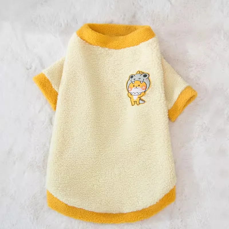 秋冬用ペット服｜カートゥーンデザインのフリースジャケット【中大型犬用】