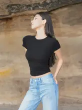 極上の柔らかさ 肌触りの良いカラフルな無痕Tシャツ【女性用・短袖・ストレッチ素材】