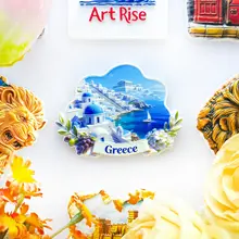 ギリシャ サントリーニ風景の立体マグネット【旅行のお土産・インテリア装飾用】