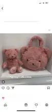 限定デザイン ぬいぐるみクマの吊り下げ飾り【ピンク・カーテン用バンド付き】
