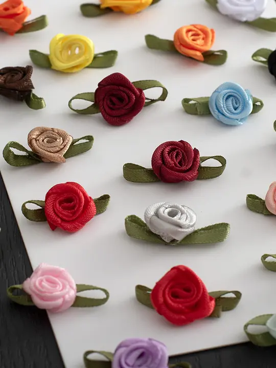 立体香草ローズ小花 DIY手作り粘着花【リボン装飾用】