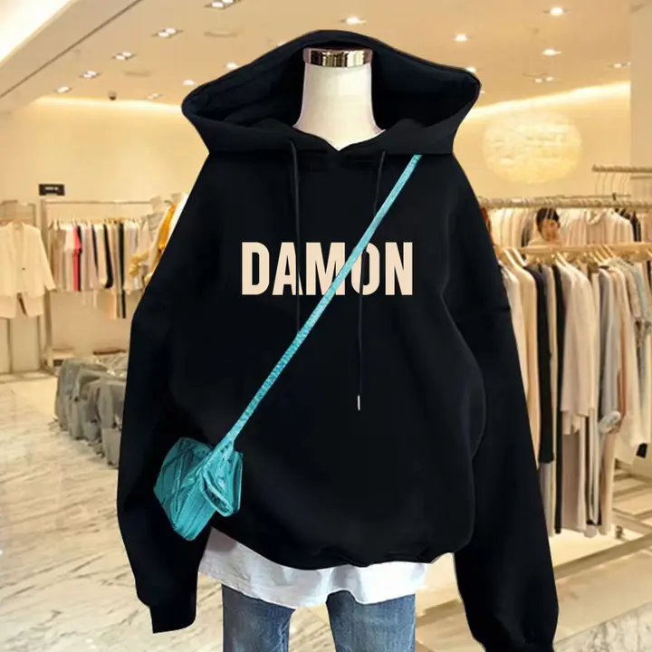 フード付きワイドフィット中長丈パーカー【保温・カジュアルスタイル・男女兼用】（セットアップ対応）