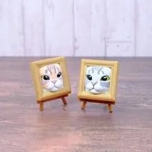 猫デザインのかわいいアートフレーム【三毛猫・置物】