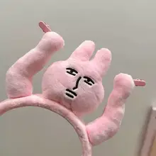可愛いピンクのウサギヘアバンド【コミカルなデザイン・髪をまとめる・カートンスタイル】