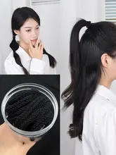 極上の柔らかさの黒色ヘアゴム【太め編み込み・耐久性・馬尾用】