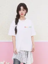 カラフルグラデーションデザインのコットン短袖ティーシャツ【女性用・シンプル・夏用】