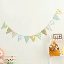 バースデーパーティー飾り用三角旗ガーランド【赤ちゃん用・インスタ風・背景装飾】