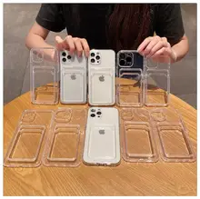 透明カードケース対応のiPhone用スマホケース【防落設計・写真収納可能・カップル向け】