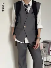 秋冬向けの高校スタイル 燕尾服風ベスト【高級感・男女兼用】（セットアップ対応）