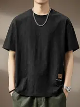 立体浮彫りデザインの男性用短袖Tシャツ【夏向け・ゆったりフィット・カジュアル】