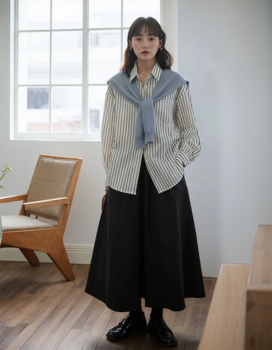 大人可愛い服 50代コーデの完全ガイド：Vウエストフレアパンツで自然なバランスを実現