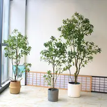 和風デザインのフェイク植物【床置き用・ホテルやリビングに最適・プラスチック製鉢】