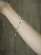925純銀製 レトロ織り模様ハートブレスレット【上質な手作りアクセサリー】