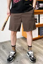 落ち着いたダークブラウンの高級コーマ綿ウォッシュ仕上げメンズカジュアルショートパンツ【夏用・薄手・ストレート・5分丈】