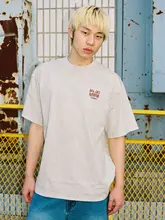 半袖Tシャツ メンズ 綿100% M字プリント ウォッシュ加工 ヘビーウェイト ルーズ カジュアル 夏 「MindError」