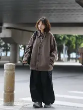 アメリカンヴィンテージ風 二重仕立てカーディガン【春秋用・ルーズフィット・男女兼用】（セットアップ対応）
