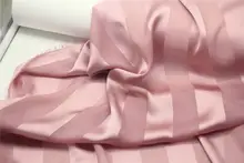 極上の柔らかさ 半透明の胭脂粉色縦縞サテンシフォン生地【漢服・旗袍用】