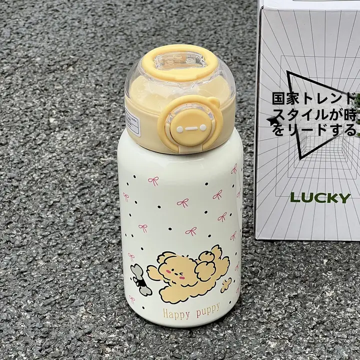 可愛いデザインの保温付きストロー水筒【携帯便利・学生用・大人向け】
