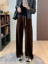 エレガントなシルクベルベット素材のワイドパンツ【快適・スリム効果・多用途】