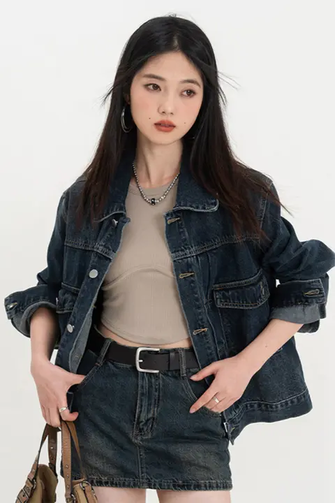 レトロAラインデニムミニスカート 女性 春夏 新作 スリム美脚 セクシー ショートスカート