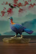 銅師傅 銅製飾りオブジェ 百鳥集 グリーンテールホウシの居住空間用デスクディスプレイ