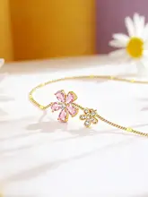 桜モチーフネックレス【ピンク・エレガントデザイン・鎖骨にフィット】