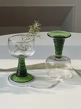 JOJO'S L. PD.スクリュー 酒具 中古杯 螺旋形 高脚 透明シャンパンカップ【エメラルドグリーン】