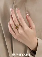 虎眼石リング【スクエアオープンデザイン・女性用】