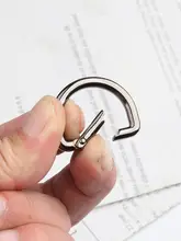 金属製Dリングプレス式開口スプリングフック【取り外し可能・半円形フック・バッグ用金具】