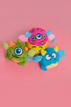 Qmonster ペット用おもちゃ【音が出るゴム製ボール・フワフワの弾力ボール】