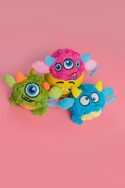 Qmonster ペット用おもちゃ【音が出るゴム製ボール・フワフワの弾力ボール】