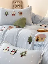 秋冬用カートゥーンデザインのピュアコットン四点寝具セット【子供用・可愛いデザイン・厚手】（セットアップ対応）