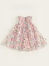 ノースリーブワンピース キッズ ガールズ チュール 花柄 蝶結び スパンコール 甘め キュート きれいめ サマー