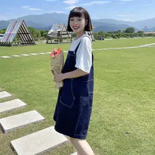 大きいサイズ レディース 夏用 カジュアルTシャツ＆ストレートサロペットパンツ【韓国風・体型カバー・セットアップ対応】