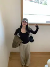 DAZAIGE 高密度テンセルコットン製ワイドレッグパンツ【秋用・フィット・無地】