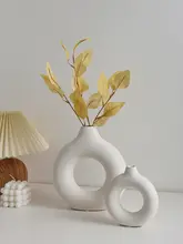 モダンシンプルなドーナツ型花瓶【インテリア装飾・リビングルーム用】