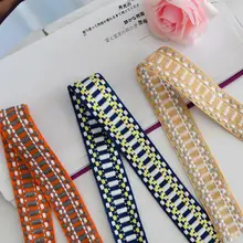 欧式フリルデザイン ソファスカート用生地【グレーオレンジ・3cm幅・クッション装飾】