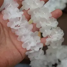 クリスタルビーズ 立体フラワー レース DIY素材 ハンドメイド 服飾雑貨 ヘアアクセサリー 衣装デコ