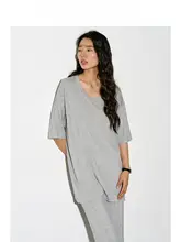 した通勤スタイル！莱赛尔とポリウレタン製 Tシャツとカジュアルパンツ【夏用・女性用】（セットアップ対応）