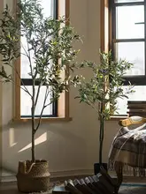 リアルな大型オリーブの造花盆栽【室内外用・ソフト装飾】