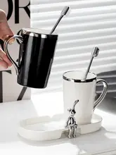 高級感あるカップセット【陶器・洗面用・トレー付き・カップ2個セット】