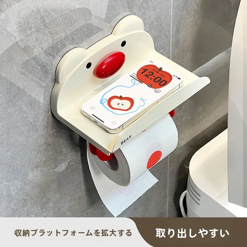 トイレ横用ティッシュボックス：穴あけ不要・壁掛け式で衛生的 にペーパーを収納