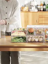 透明PET製 引き出し式冷蔵庫収納ボックス【果物・野菜・卵用】