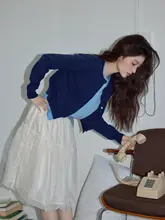 春用杏色ハイウエストAラインスカート【花苞デザイン・短丈・フレア】