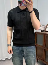 シンプルなデザインのニットポロシャツ【メンズ・半袖・カジュアル】