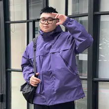 ユニセックス 大きいサイズ フード付きアウター【春秋用・防風・フィット】（セットアップ対応）