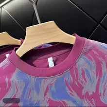 夏用 メンズ半袖Tシャツ【マルチカラー・染め波模様・スリムフィット】