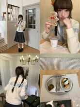 星点柄フェアアイランド編みニットカーディガン【春用・ゆったりシルエット・ナチュラルスタイル】