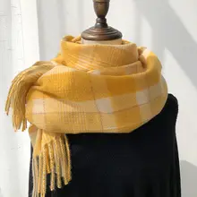 冬用の柔らかいモカグリーンのアクリルスカーフ【保温・ロング・2way】（セットアップ対応）